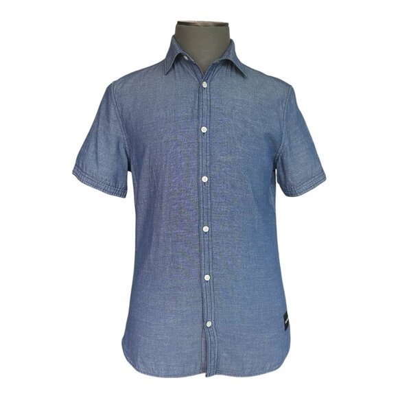 Men's Calvin Klein Jeans Surf The Web Denim Button-Up Shirt S NWT - Picture 1 of 5